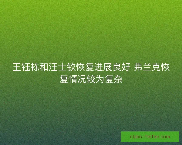 王钰栋和汪士钦恢复进展良好 弗兰克恢复情况较为复杂 王钰栋和汪士钦恢复进展良好 弗兰克恢复情况较为复杂